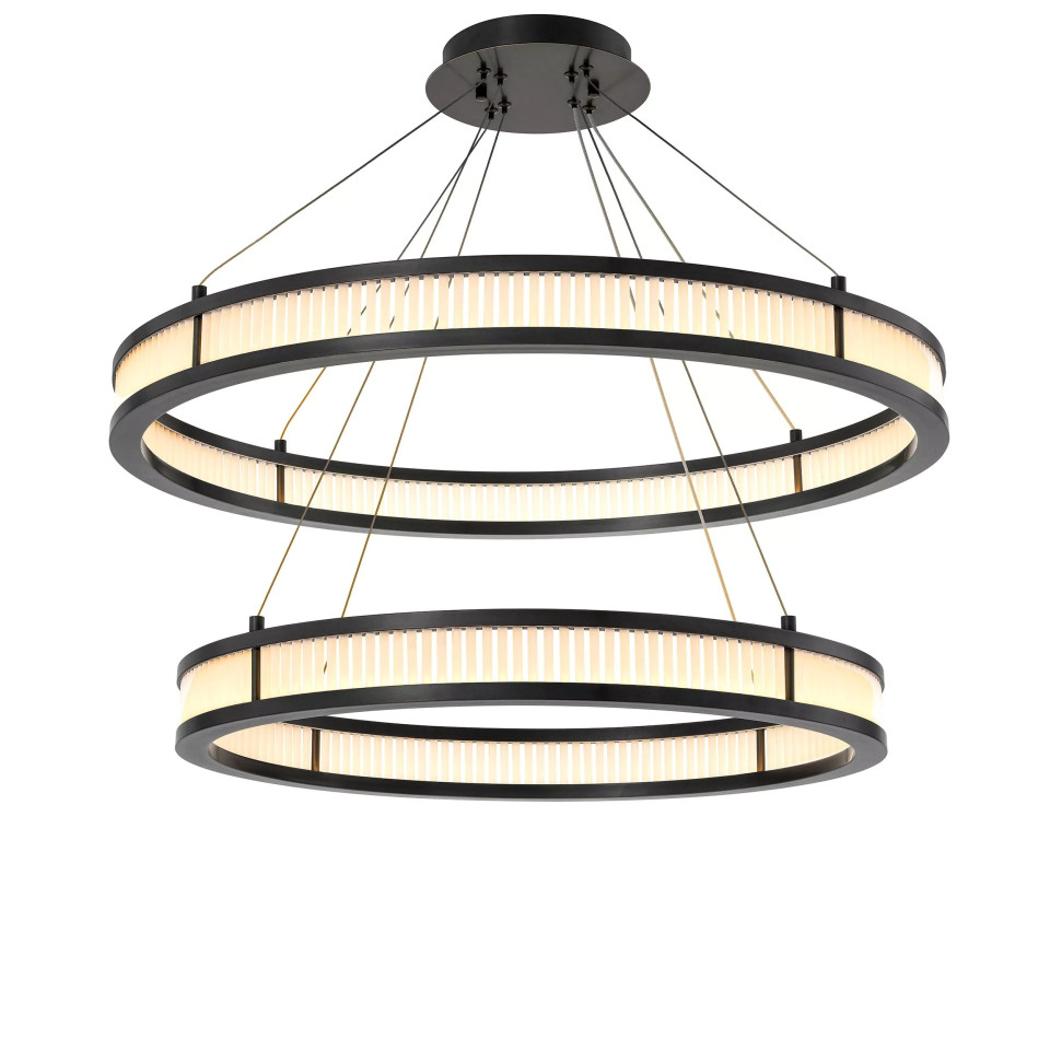 Damien Double Chandelier Bronze/Glass 85cm Eichholtz Damien Double Chandelier Bronze/Glass 85cm