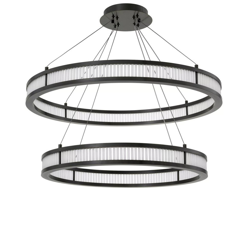 Damien Double Chandelier Bronze/Glass 85cm Eichholtz Damien Double Chandelier Bronze/Glass 85cm