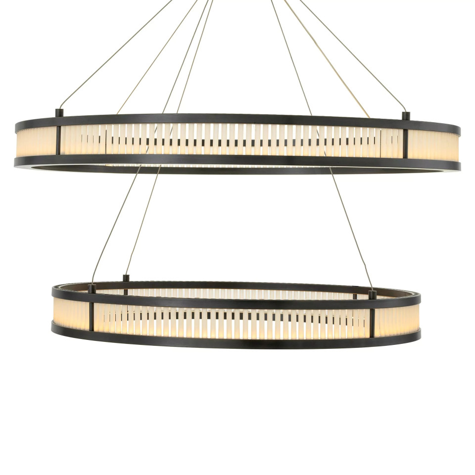 Damien Double Chandelier Bronze/Glass 85cm Eichholtz Damien Double Chandelier Bronze/Glass 85cm