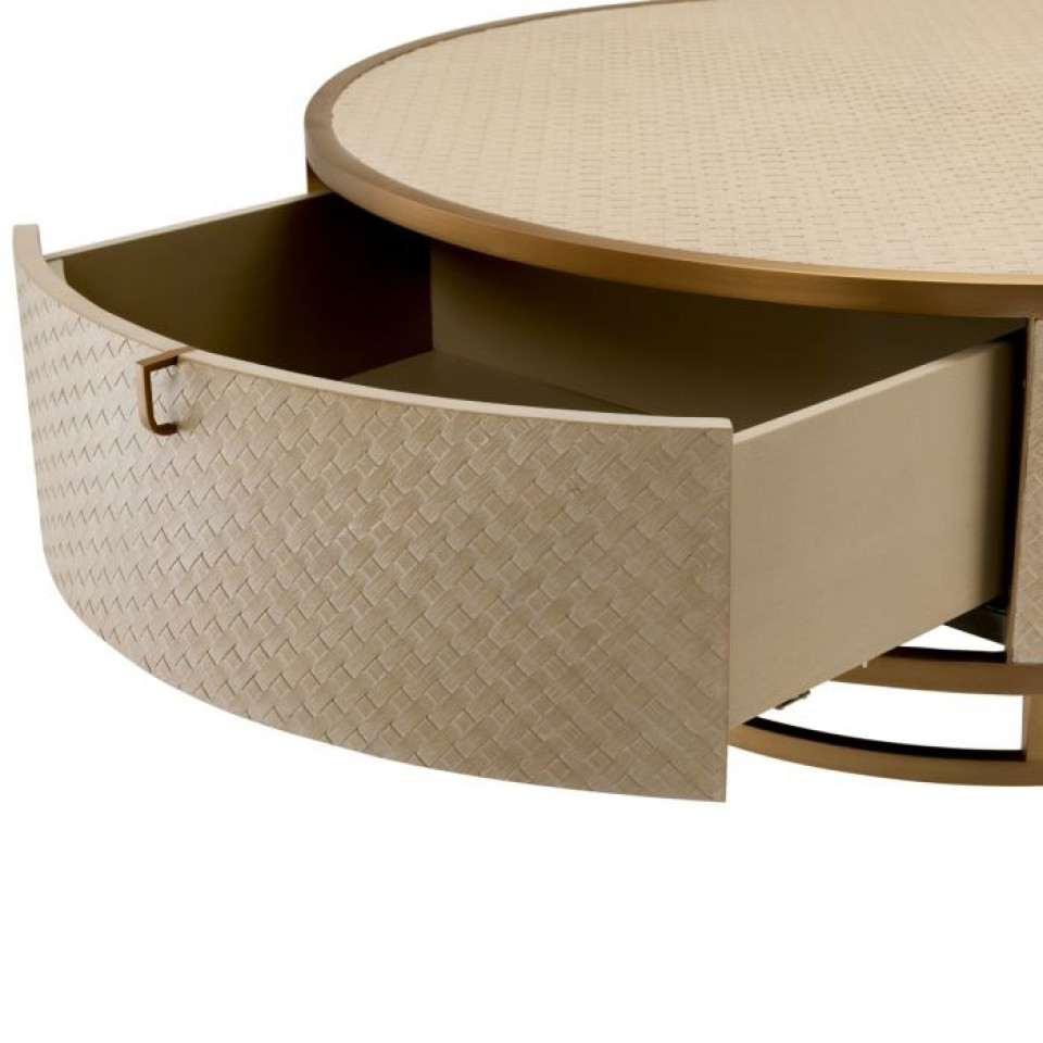 Napa Valley soffbord ekfaner/borstad mässing 100 cm