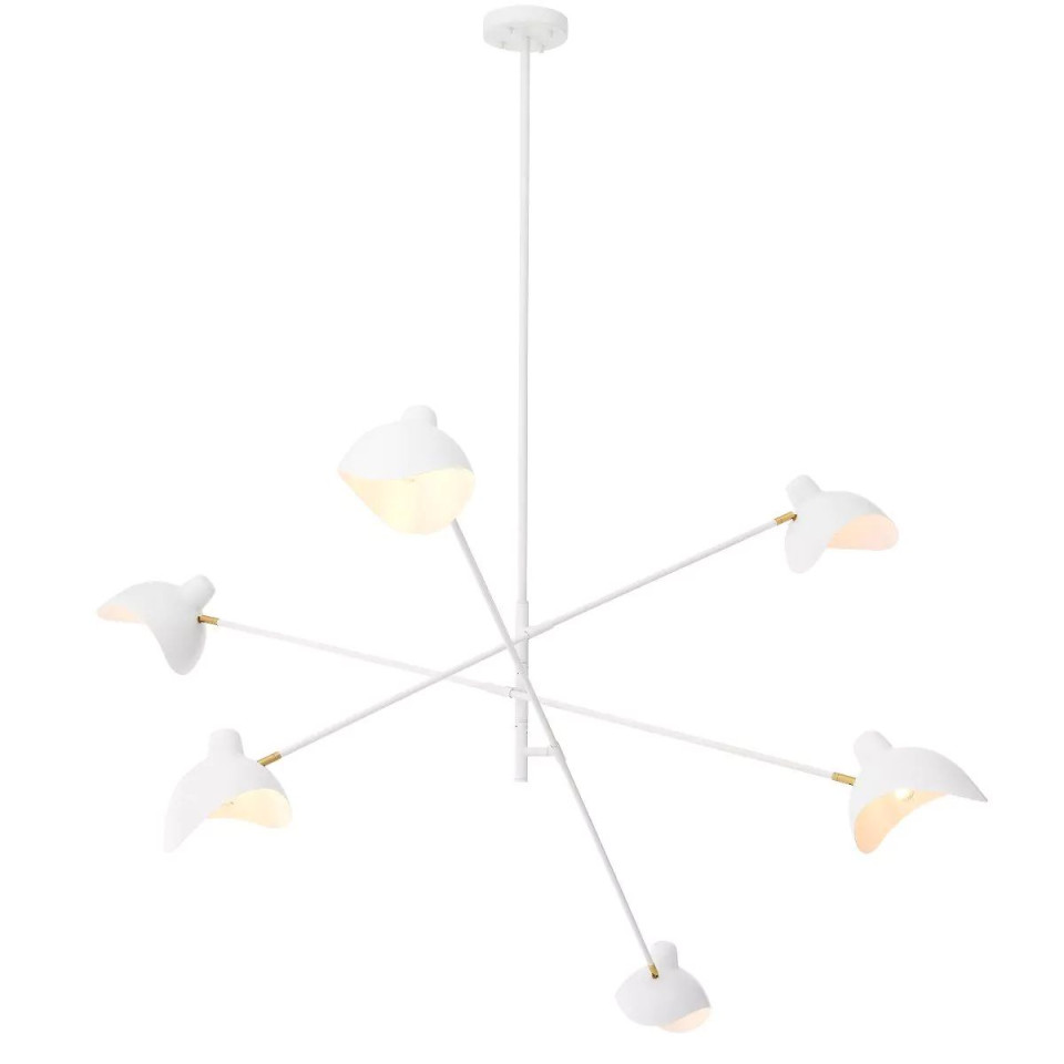 Meryll ljuskrona vit/mässing 200cm Eichholtz Meryll ljuskrona vit/mässing 200cm