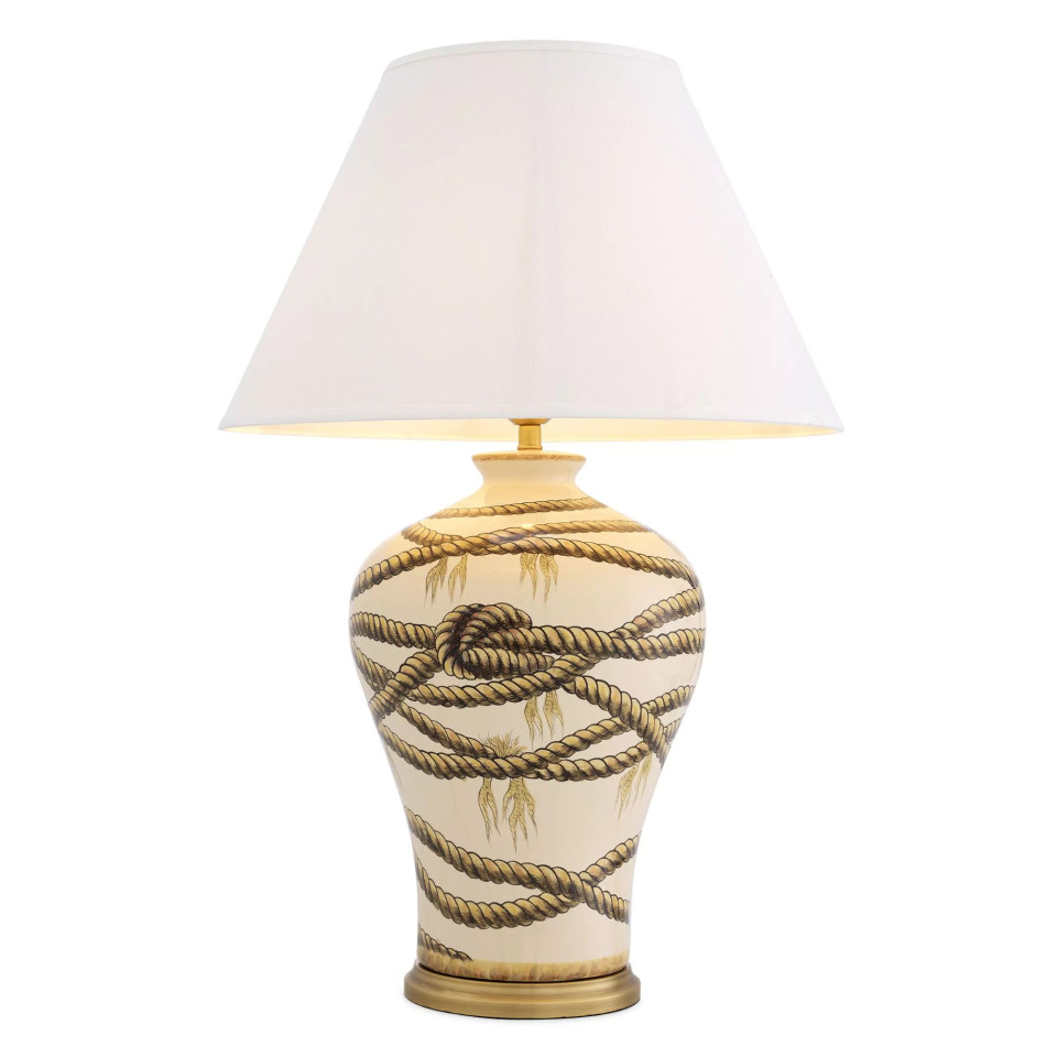 Hernando bordslampa beige/mässing/vit 86cm