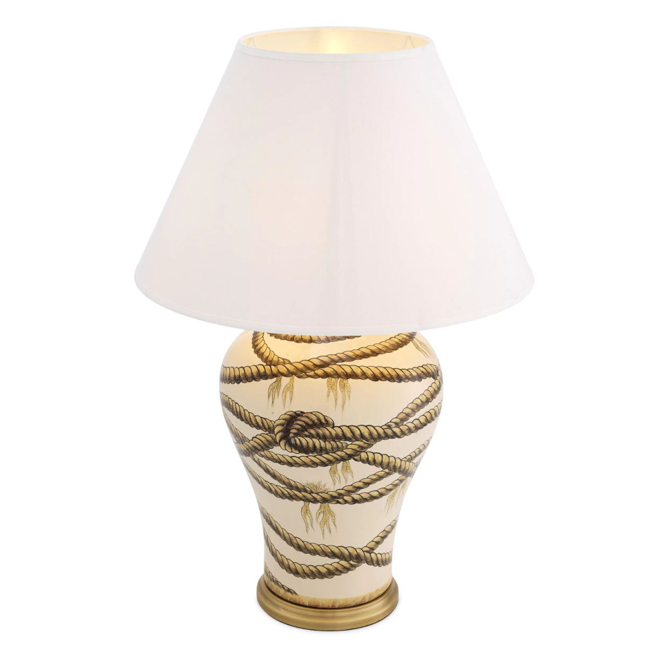 Hernando bordslampa beige/mässing/vit 86cm