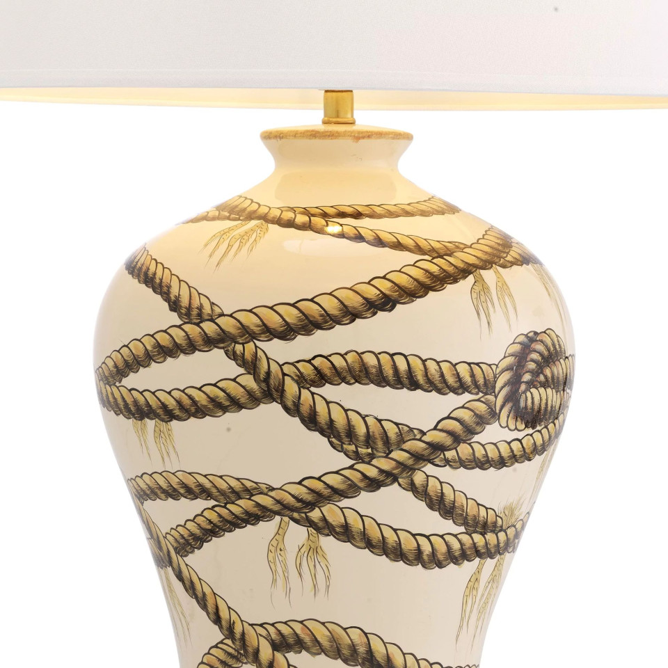 Hernando bordslampa beige/mässing/vit 86cm