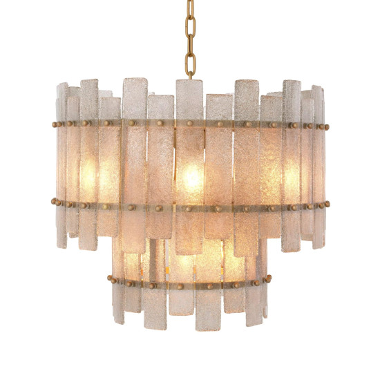 Caprera Chandelier Brass/Glass 57cm