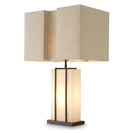 Graham bordslampa brons/vit/linne 81 cm