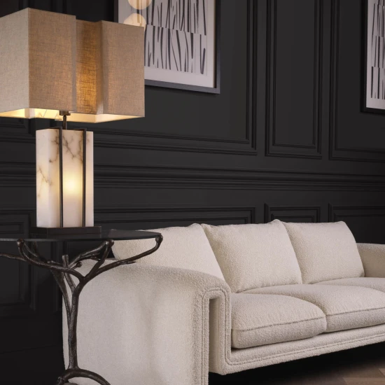 Graham bordslampa brons/vit/linne 81 cm Graham bordslampa brons/vit/linne 81 cm