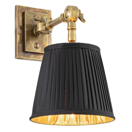 Wentworth Single vägglampa mässing/svart 26 cm
