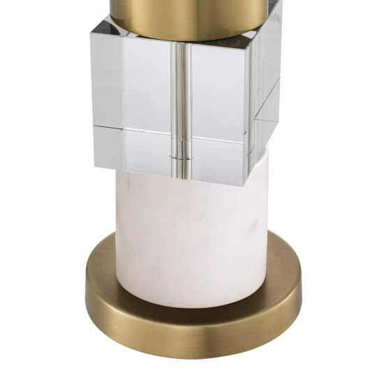 Cullingham Table Lamp Brass/Glass/White Marble 87cm