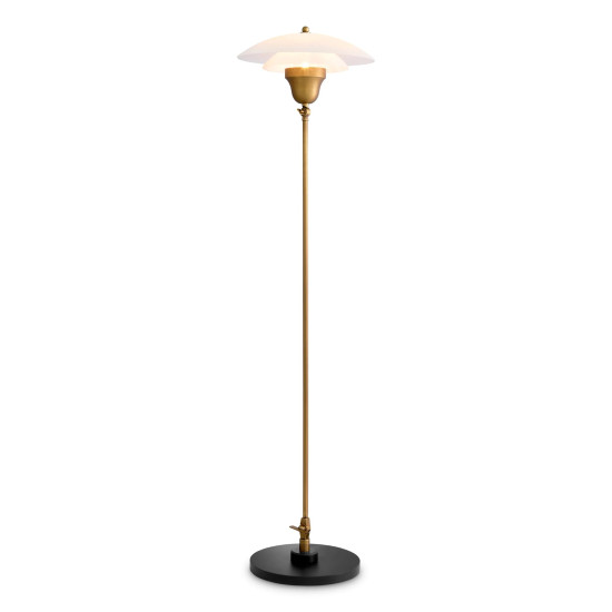 Novento Floor Lamp Brass/White/Black 155cm Novento Floor Lamp Brass/White/Black 155cm