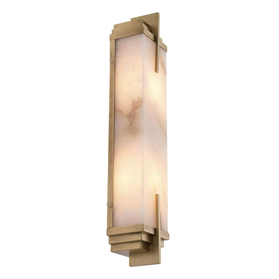 Harman Wall Lamp Brass/White 51cm Eichholtz Harman Wall Lamp Brass/White 51cm