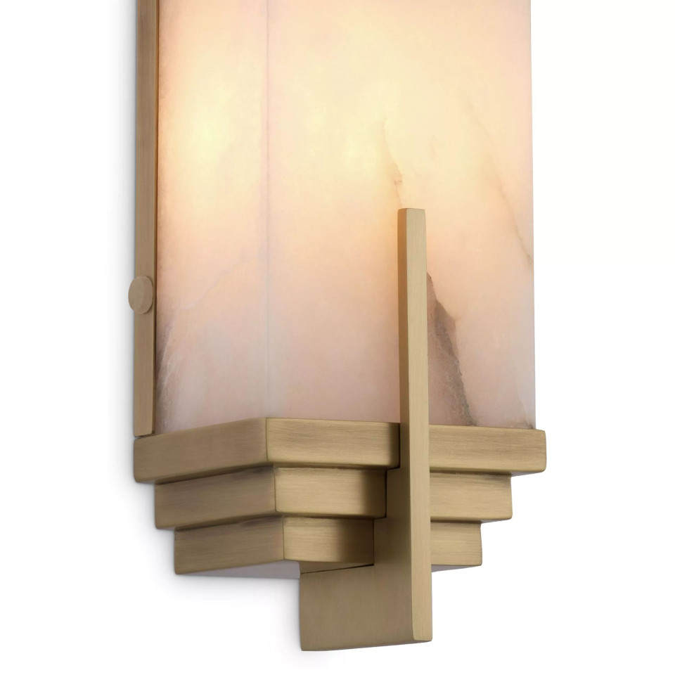 Harman Wall Lamp Brass/White 51cm Eichholtz Harman Wall Lamp Brass/White 51cm