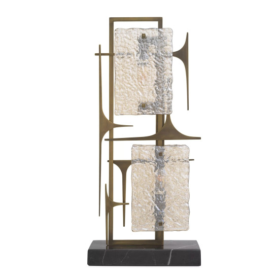 Zeno bordslampa mässing/glas/marmor 72 cm