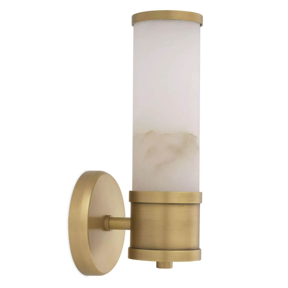 Claridges Single vägglampa mässing/vit 29,5cm Eichholtz Claridges Single vägglampa mässing/vit 29,5cm