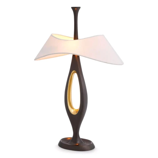 Gianfranco Table Lamp Gunmetal/Brass/White 63cm