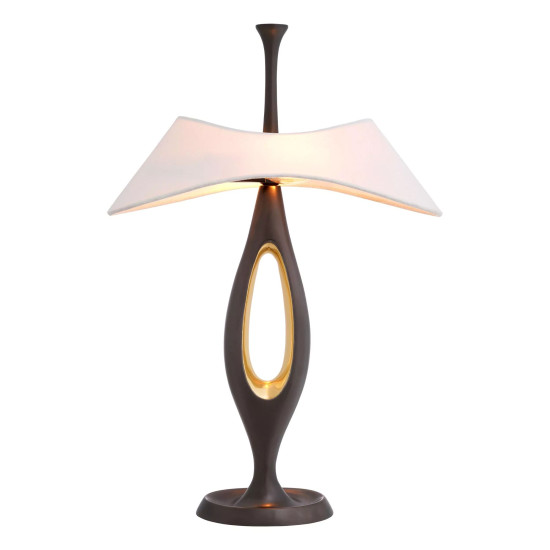 Gianfranco Table Lamp Gunmetal/Brass/White 63cm Gianfranco Table Lamp Gunmetal/Brass/White 63cm