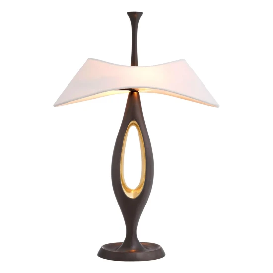 Gianfranco Table Lamp Gunmetal/Brass/White 63cm