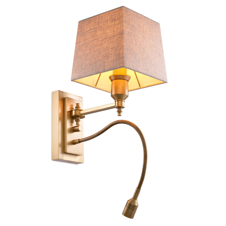 Ellington vägglampa mässing/linne 30,5cm Ellington vägglampa mässing/linne 30,5 cm