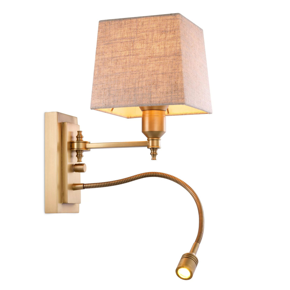 Ellington vägglampa mässing/linne 30,5cm Ellington vägglampa mässing/linne 30,5 cm