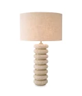 Baron Table Lamp Travertine/Brass/Linen 85cm