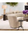 Baron Table Lamp Travertine/Brass/Linen 85cm