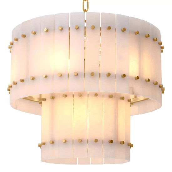 Ruby S Chandelier Brass/White 57cm