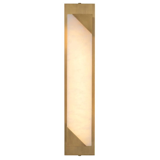 Scilla vägglampa antik mässing/alabaster 60cm