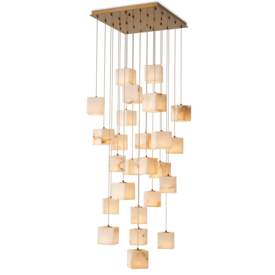 Duboce ljuskrona mässing/vit 60cm Duboce ljuskrona mässing/vit 60cm