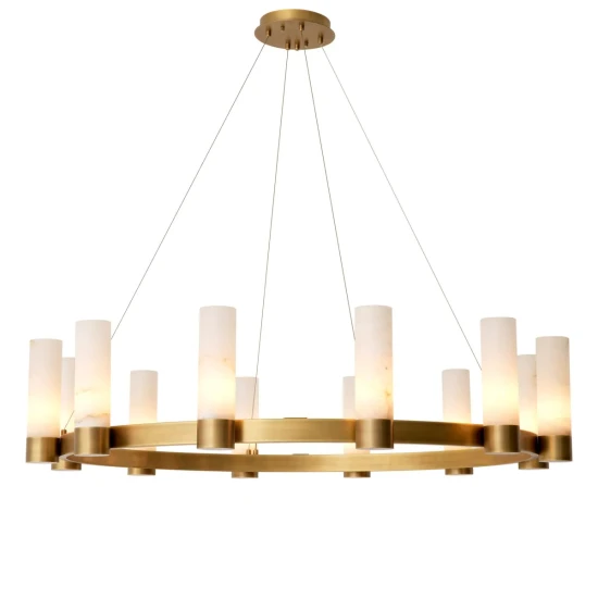 Castro Chandelier Brass/White 136cm