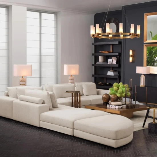 Castro Chandelier Brass/White 136cm