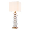 Amber L Table Lamp Brass/White 89cm