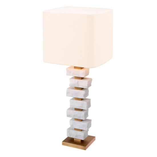 Amber L Table Lamp Brass/White 89cm Amber L Table Lamp Brass/White 89cm