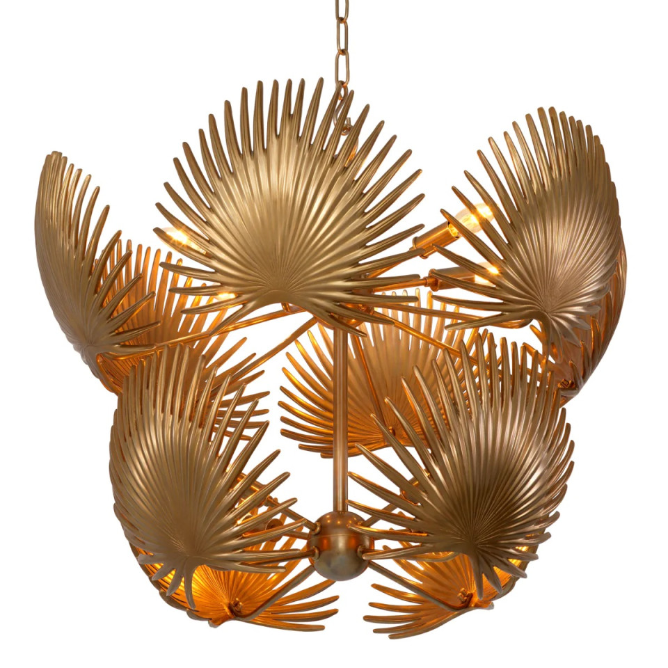 Lövverk ljuskrona vintage mässing 80 cm