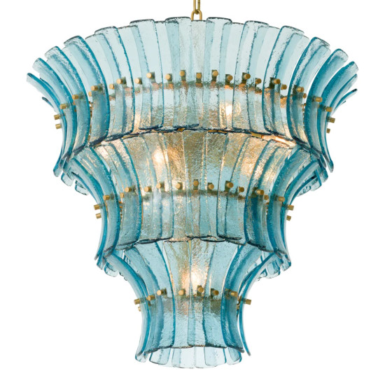 Toscano kristallkrona antik mässing/blå 67cm Toscano kristallkrona antik mässing/blå 67cm