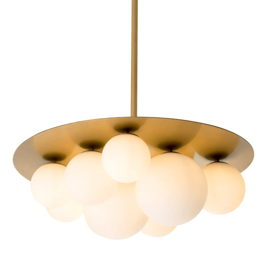 Orsini takkrona antikmässing/vit 70cm Orsini takkrona antikmässing/vit 70cm