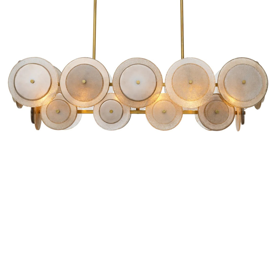 Hyde ljuskrona vintage mässing/glas 140 cm