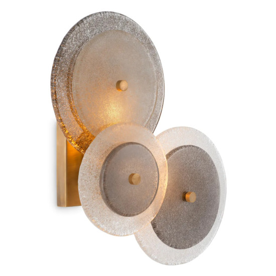 Hyde vägglampa vintage mässing/rök glas 47.5 cm Hyde vägglampa vintage mässing/rök glas 47.5 cm