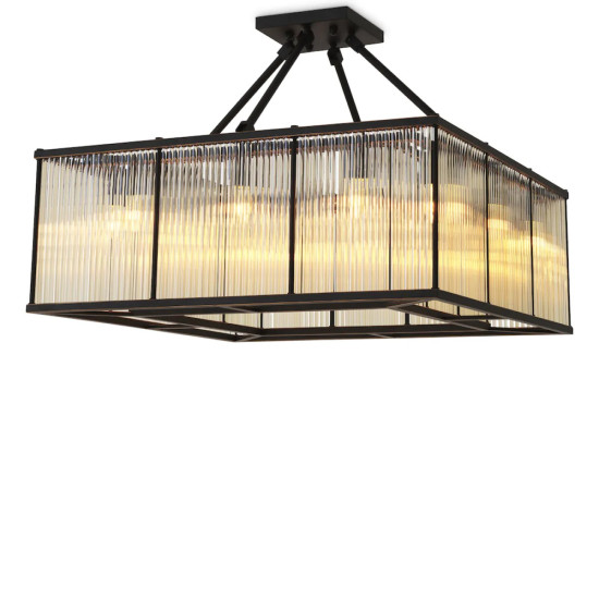 Bernardi square taklampa brons/vintage glas 80cm Bernardi square taklampa brons/vintage glas 80cm