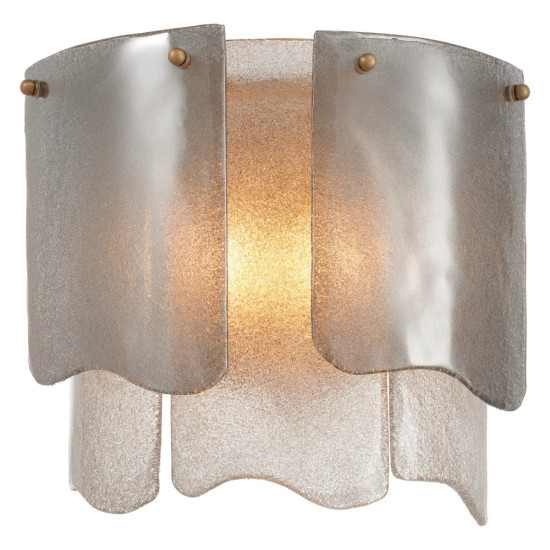 Asinara vägglampa antikmässing/rök glas 36cm Asinara vägglampa antikmässing/rök glas 36cm