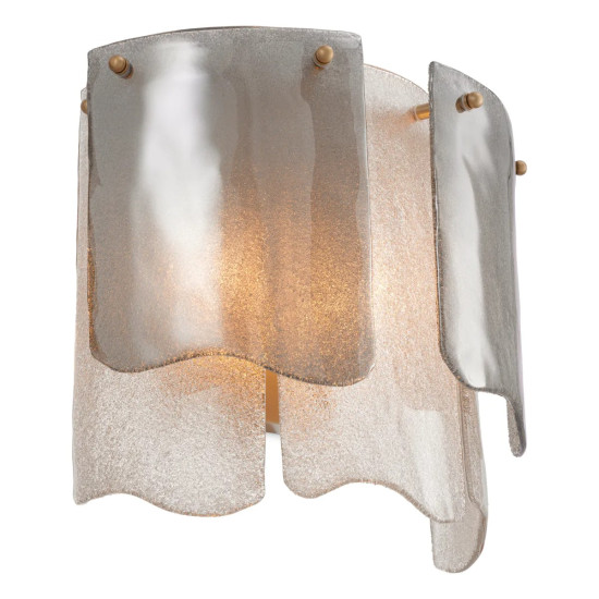 Asinara vägglampa antikmässing/rök glas 36cm Asinara vägglampa antikmässing/rök glas 36cm