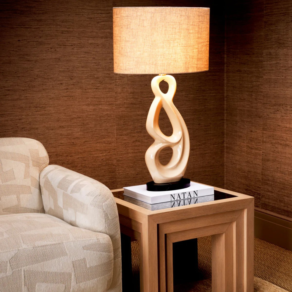 Macias table lamp white ceramic/beige 89 cm Eichholtz Macias table lamp white ceramic/beige 89 cm