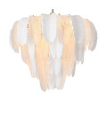 Saint Lucia S chandelier white ceramic/textured glass 60 cm Eichholtz Saint Lucia S chandelier white ceramic/textured glass 60 cm