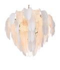 Saint Lucia S chandelier white ceramic/textured glass 60 cm Eichholtz Saint Lucia S chandelier white ceramic/textured glass 60 cm