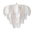 Saint Lucia S chandelier white ceramic/textured glass 60 cm Eichholtz Saint Lucia S chandelier white ceramic/textured glass 60 cm