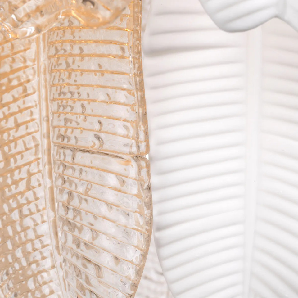 Saint Lucia S chandelier white ceramic/textured glass 60 cm Eichholtz Saint Lucia S chandelier white ceramic/textured glass 60 cm