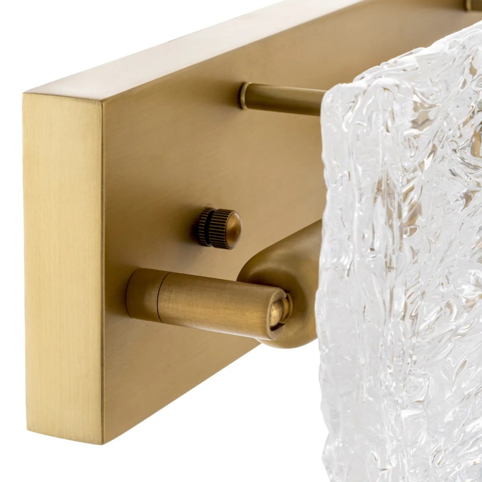 Almeria vägglampa antikmässing/glas 39,5 cm