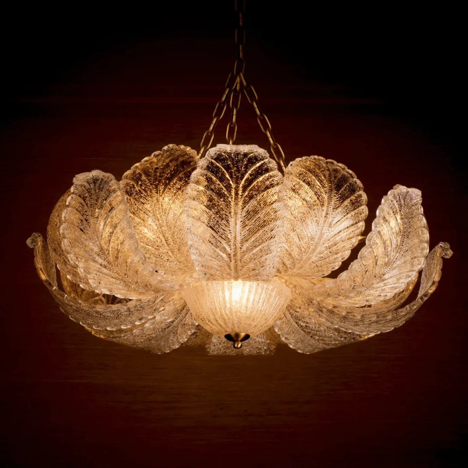 Cabrillo ljuskrona antik mässing/glas 85 cm