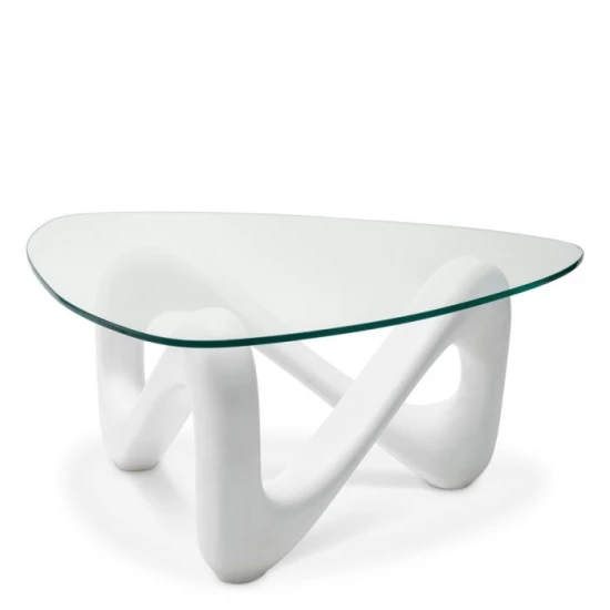 Aventura soffbord benvitt/klart glas 100.5 cm