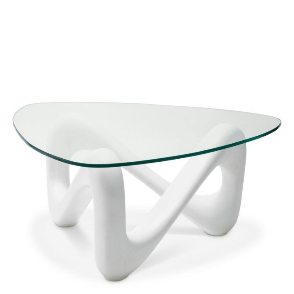 Aventura coffee table off-white/clear glass 100.5 cm
