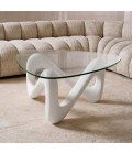 Aventura coffee table off-white/clear glass 100.5 cm